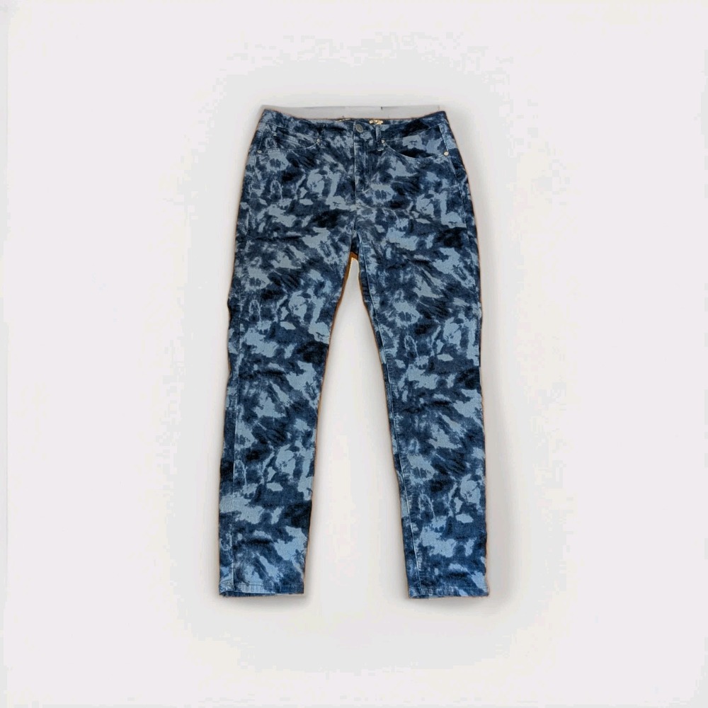 Y2K Grunge Tie Dye Skinny Jeans Blue Acid Wash Festival Goth‎ 8 Corduroy